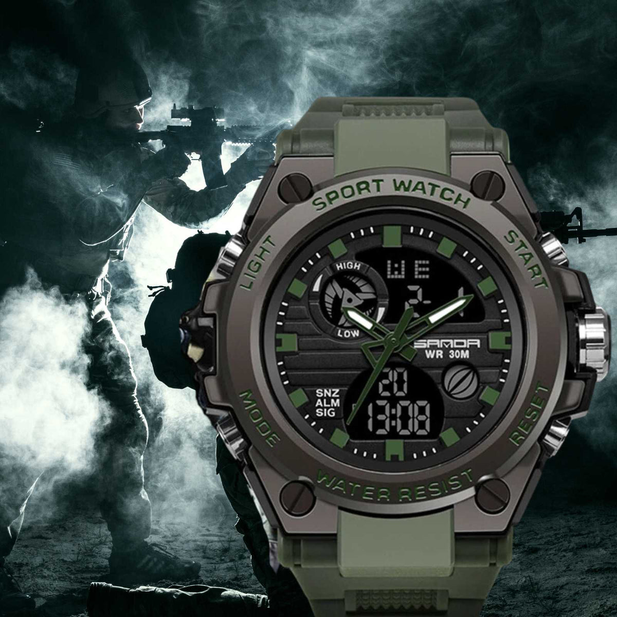 Relógio Digital, estilo  Militar - SANDA