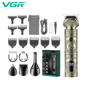 Aparador de Pêlos 6 Em 1 Máquina de cortar Cabelo - VGR kit Cuidados Masculinos